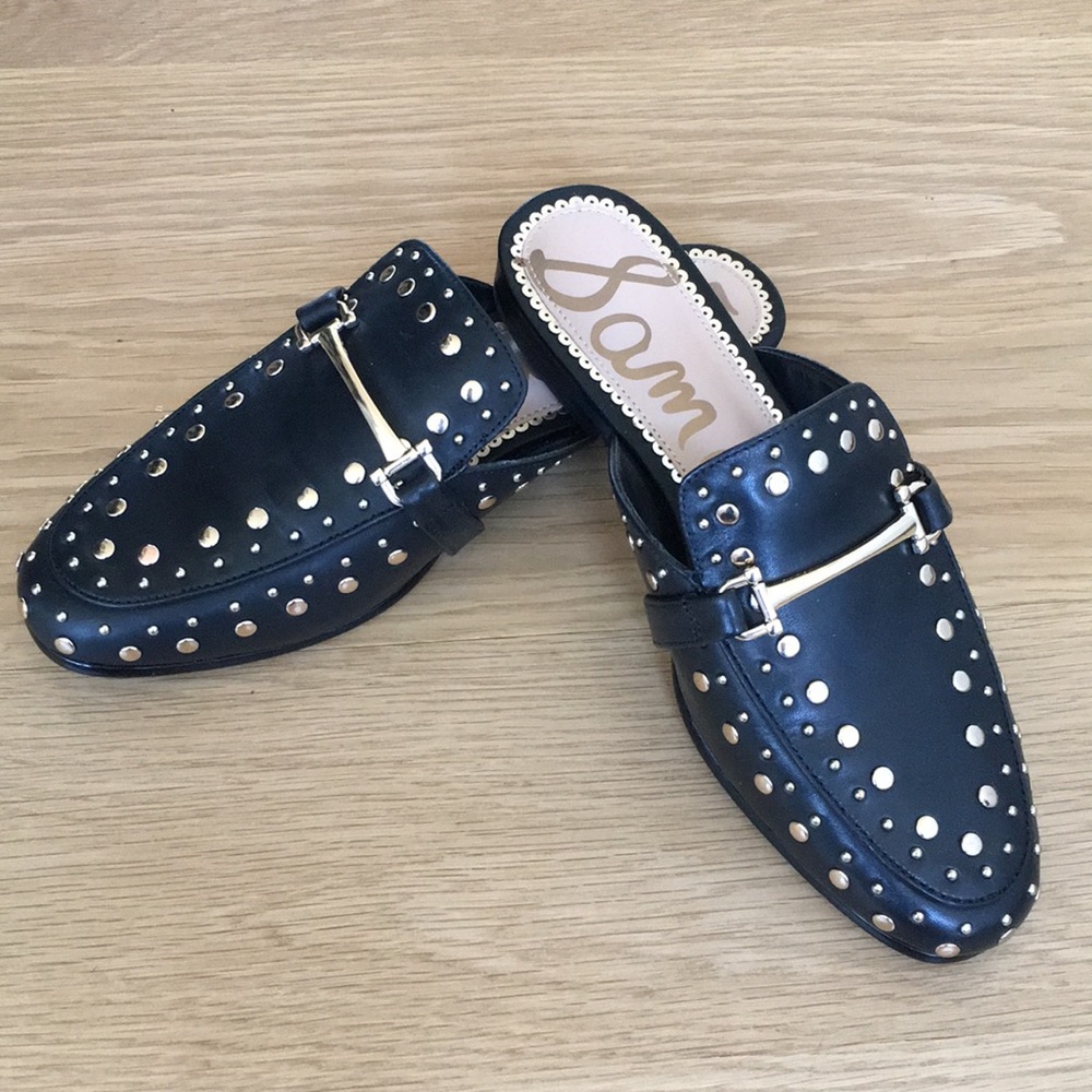 Sam Edelman gold studded mules